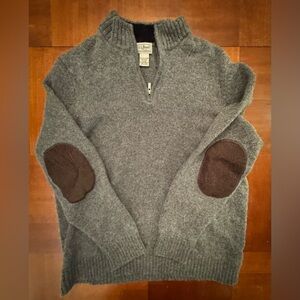 LL Bean Zip Sweater with elbow pads XL Vintage